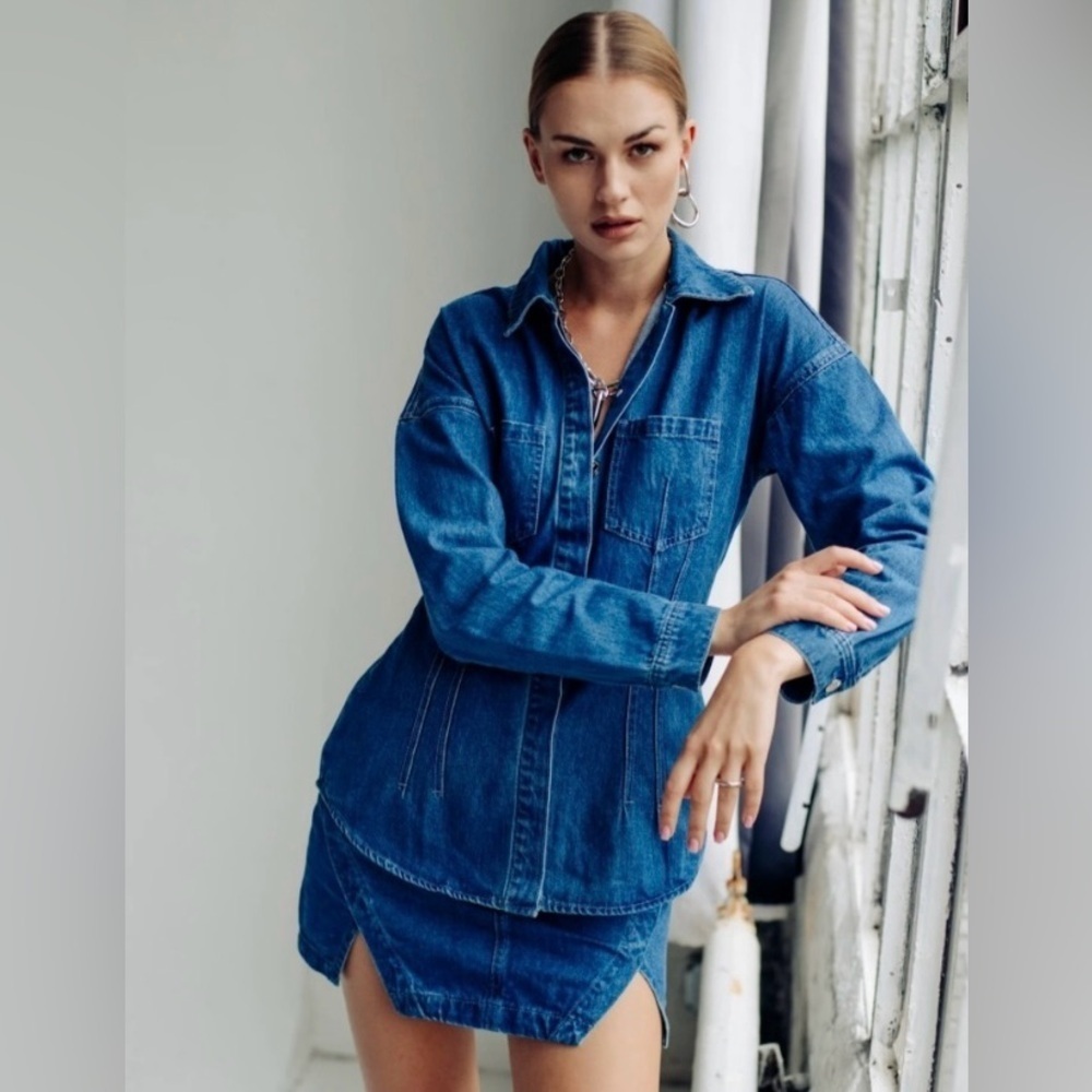 Torn By Ronny Kobo Erika Skirt Medium Wash Size M Denim Mini Skirt